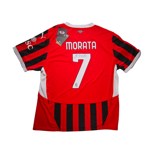 AC Milan 2024/25 Home #7 MORATA (BNWT / SIGNÉ) - XL