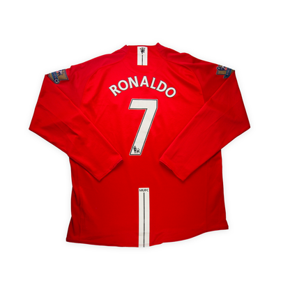 Manchester United 2007/08 Home #7 RONALDO L/S - XL